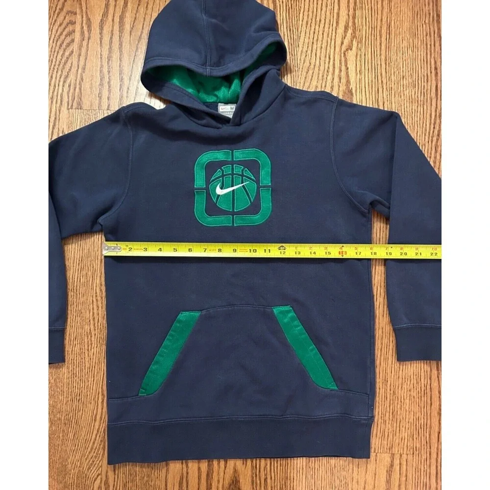 Nike Boys Hoodie Youth M 10-12 Navy Green Baseball Logo Pullover